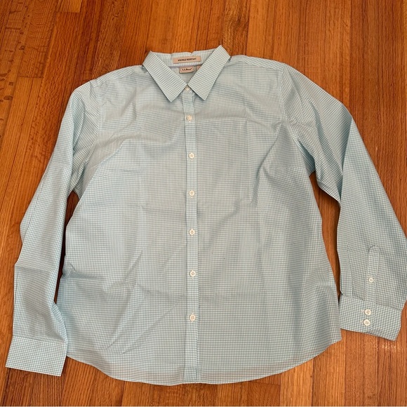 LL Bean Women's Signature wrinkle Free Shirt size L (j10) - Picture 2 of 15